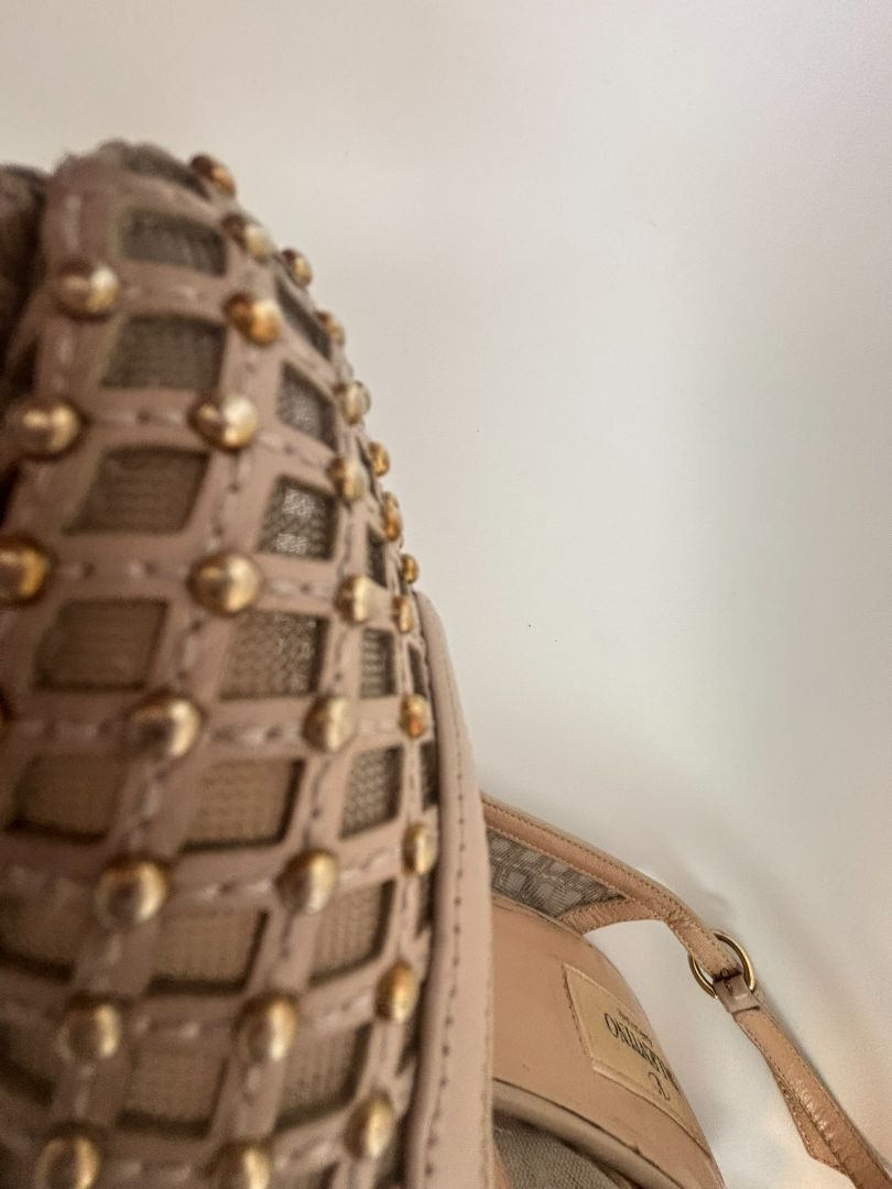 nude Valentino Garavani Rhinestone Sandals, 38.5 EU