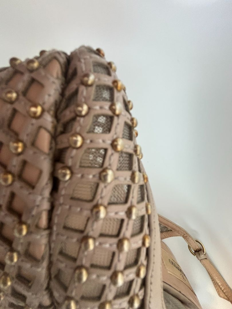 nude Valentino Garavani Rhinestone Sandals, 38.5 EU