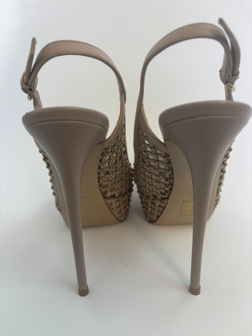 nude Valentino Garavani Rhinestone Sandals, 38.5 EU