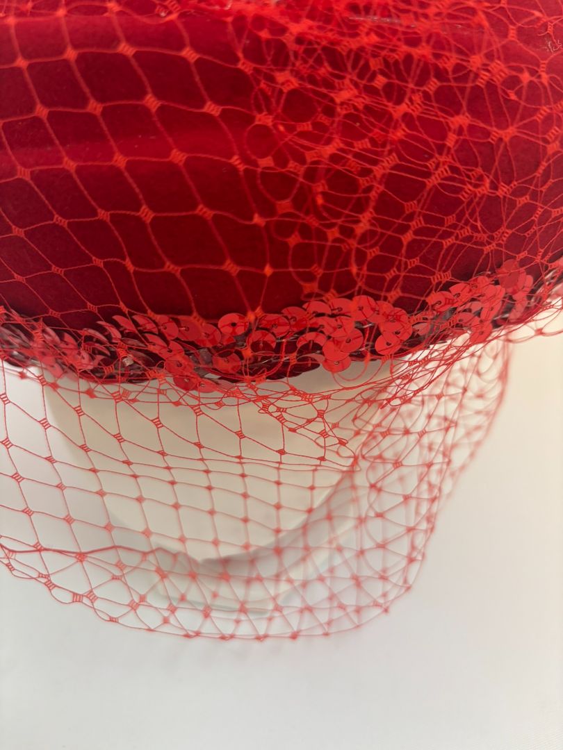 red NA women's hat, 8 x 8