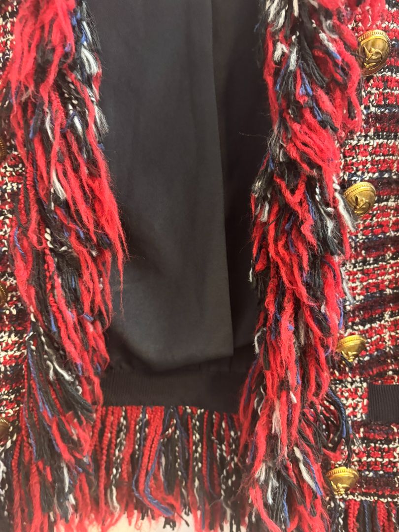 red and blue Pinko evening jacket, M