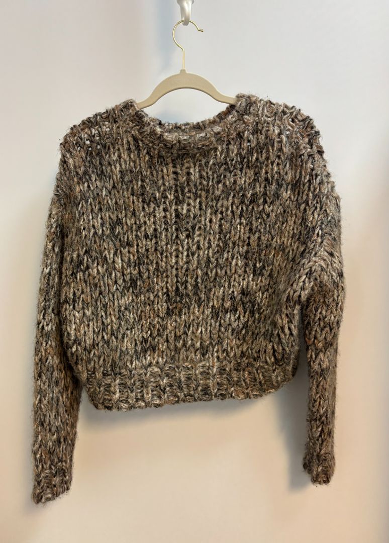 brown multi Frame woven sweater, XS