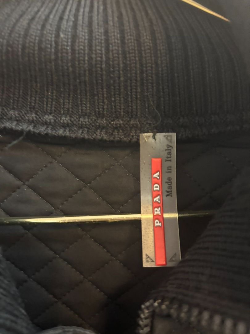 black PRADA zip up jacket, L