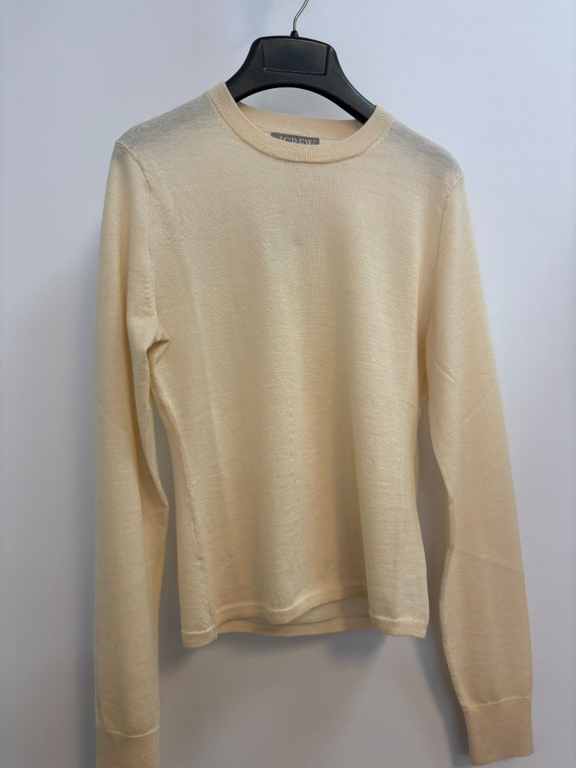 cream JCREW crew neck sweater, S