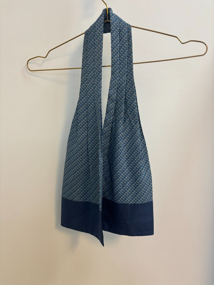 blue Hermes scarf, 45.25 x 6.5