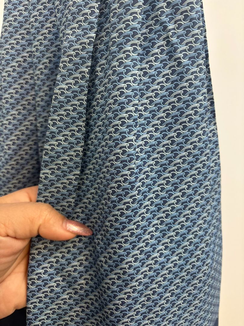 blue Hermes scarf, 45.25 x 6.5