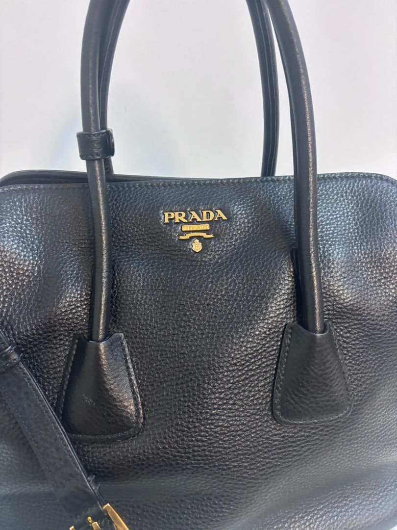 Prada Black Calfskin Top Handle Bag