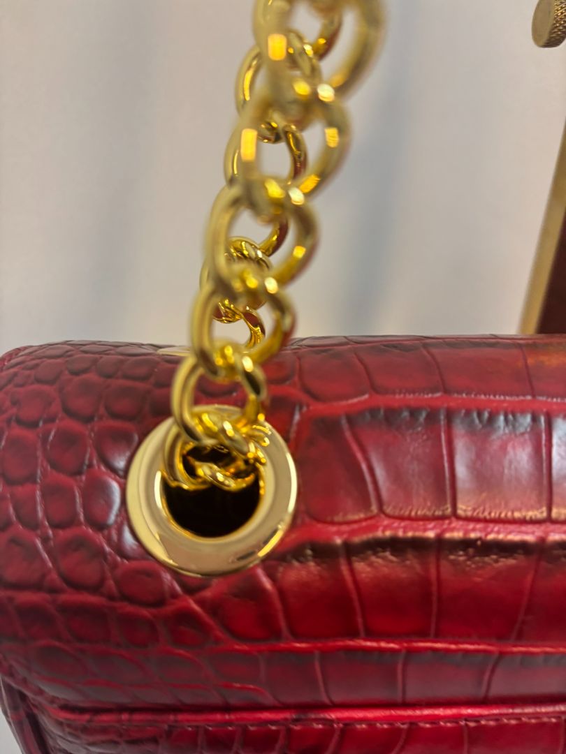 red Vivienne Westwood croc bag, 10x 3x 7