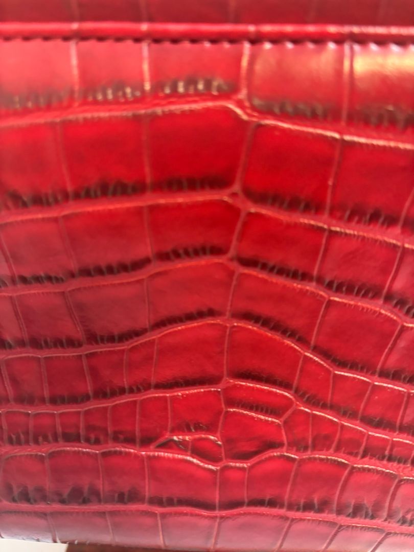red Vivienne Westwood croc bag, 10x 3x 7