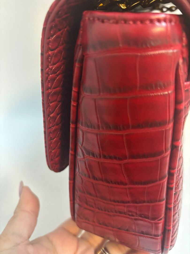 red Vivienne Westwood croc bag, 10x 3x 7