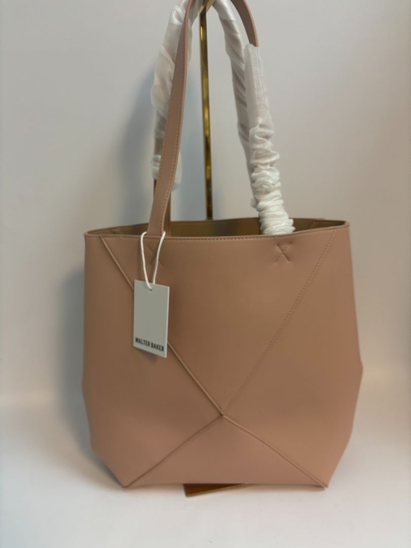 ballet pink Walter Baker Kate tote, 10 in drop handle x 13w x 13L