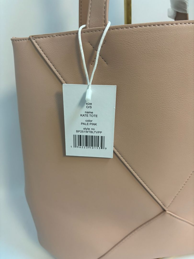 ballet pink Walter Baker Kate tote, 10 in drop handle x 13w x 13L