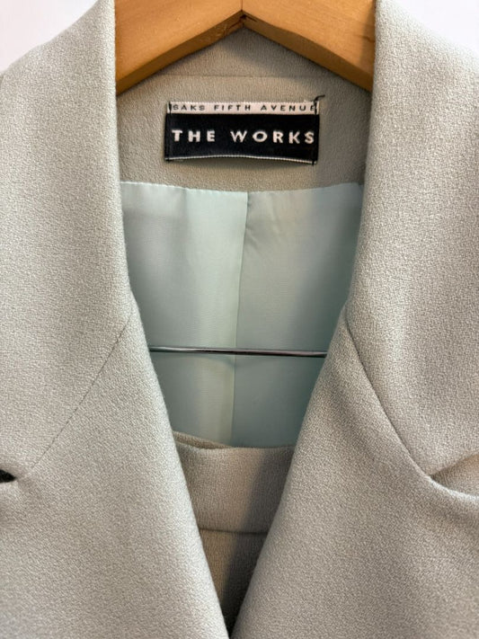 teal green blue Saks Fifth Avenue The Works blazer suit set, 10