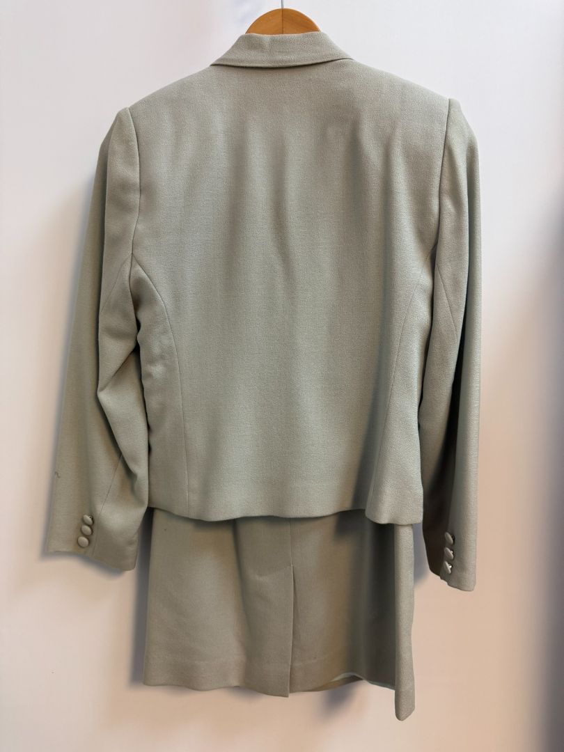 teal green blue Saks Fifth Avenue The Works blazer suit set, 10