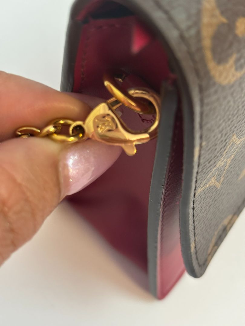 multi color Louis Vuitton flore chain wallet, 17.5 x 11.5 x 3.5 cm
