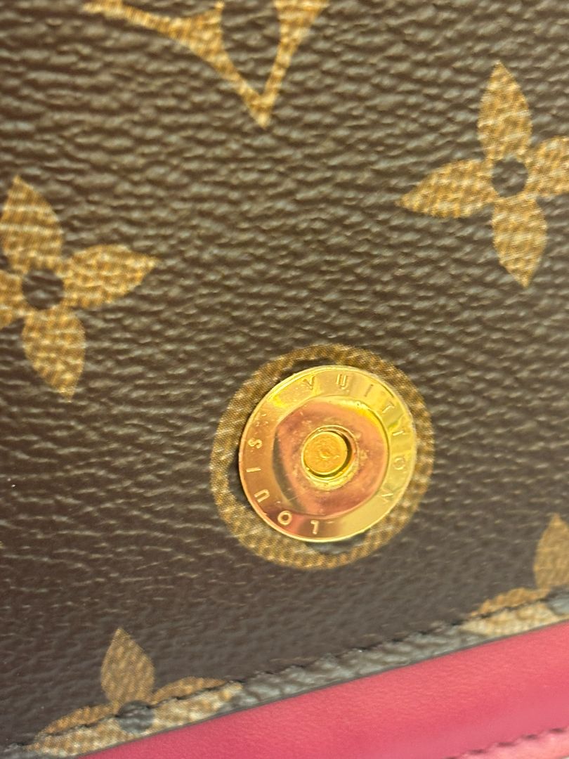 multi color Louis Vuitton flore chain wallet, 17.5 x 11.5 x 3.5 cm