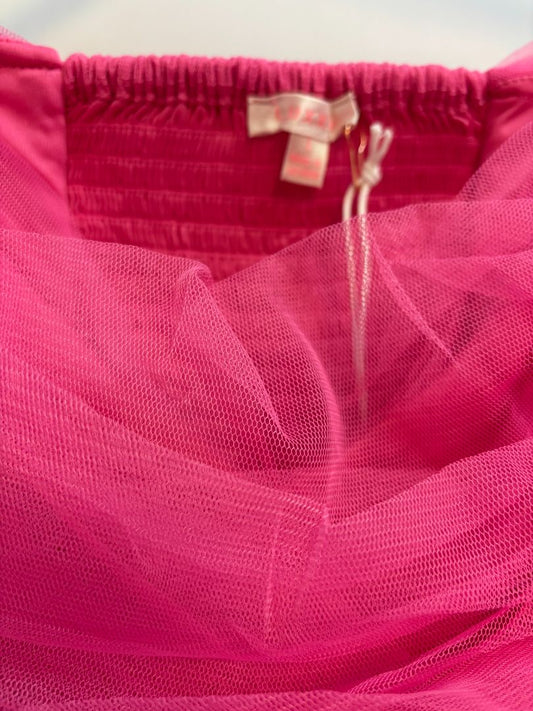 Hot Pink Luxxel Tulle Evening Dress, 2s, 2m,2l