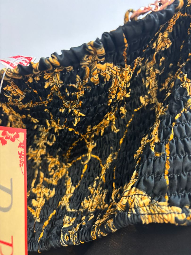black + multi Bra Top