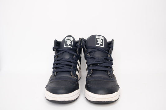 blue navy Adidas high top sneakers, 5W