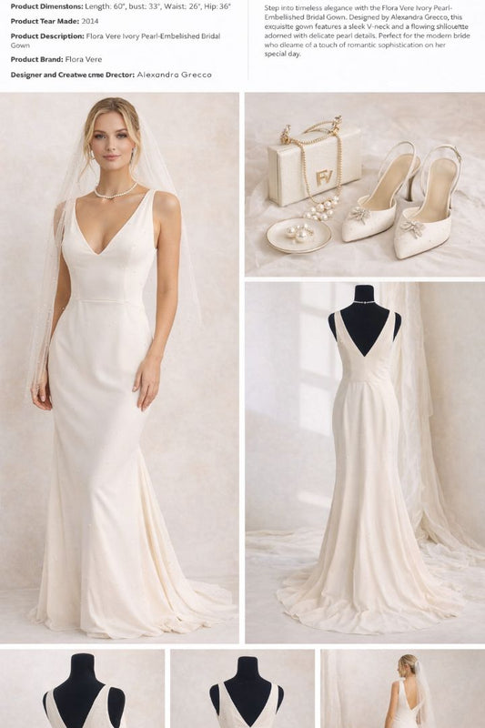 ivory Flora Vere train gown