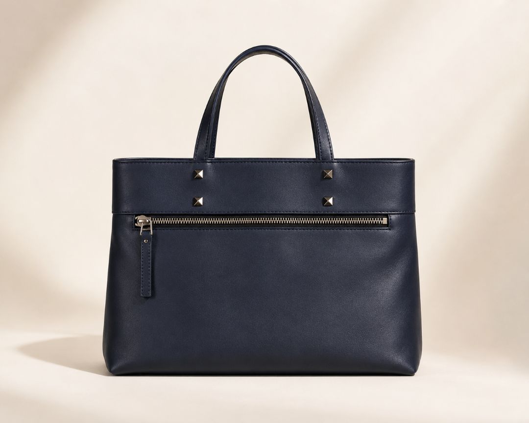 Valentino leather zip expandable tote