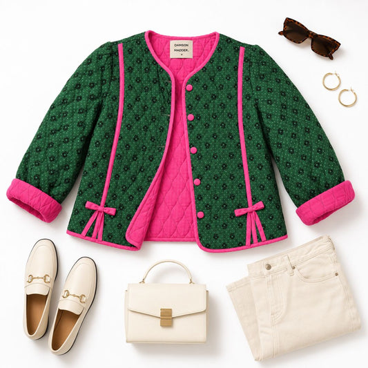 Damson Madder floral quilted cotton jacket