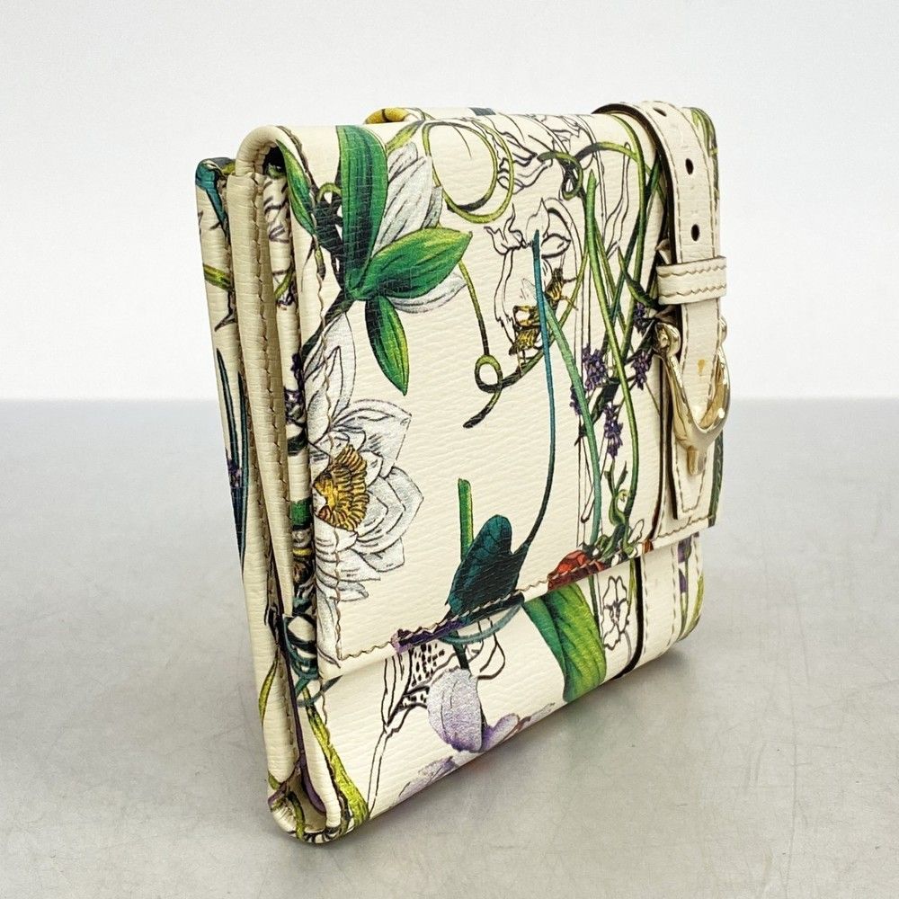 white multicolor Gucci flora wallet, 12 x 5 x 1