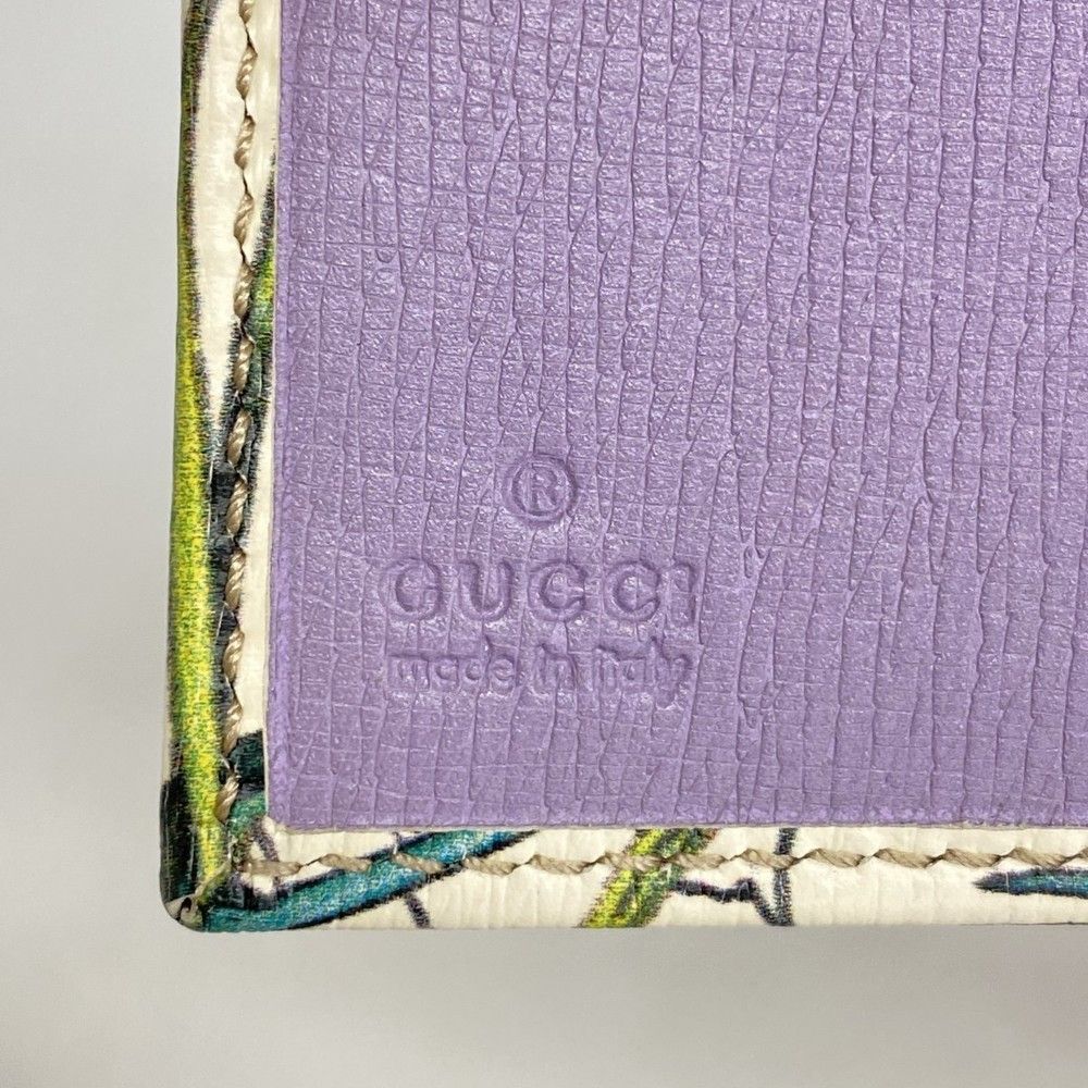 white multicolor Gucci flora wallet, 12 x 5 x 1