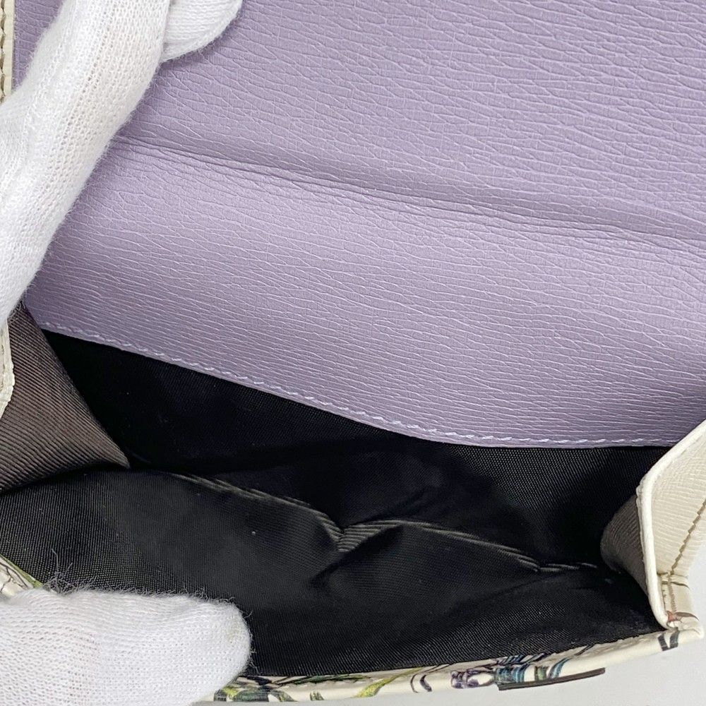 white multicolor Gucci flora wallet, 12 x 5 x 1