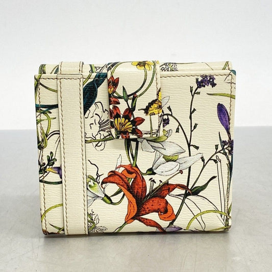 white multicolor Gucci flora wallet, 12 x 5 x 1