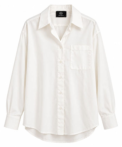 ivory Sweetkama LUXE CORE Oversized Button-Down Shirt, multi