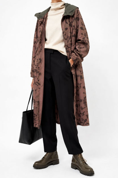 Dusty Mauve N. Hoolywood hooded long field coat, L