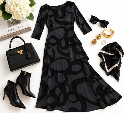 Porto geometric shift dress