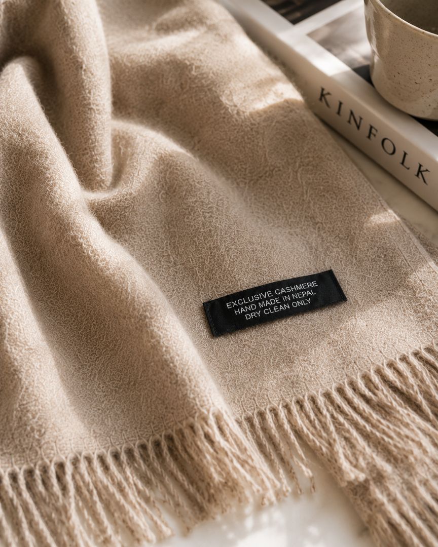 oat, gray, navy, light gray, slate , camel Nepal cashmere scarf
