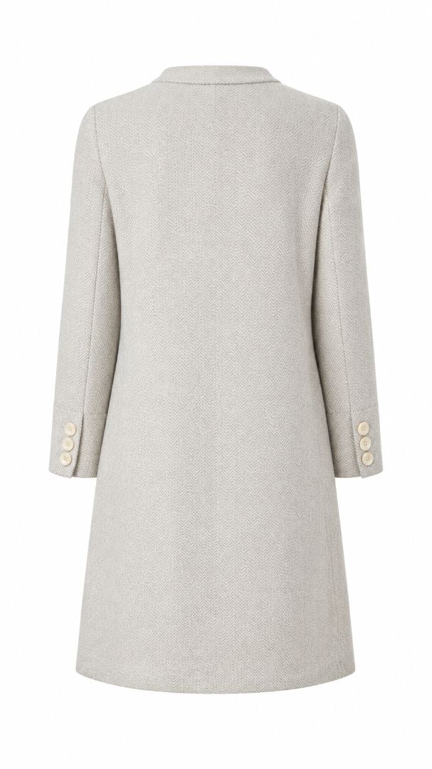 J McLaughlin herringbone collarless coat