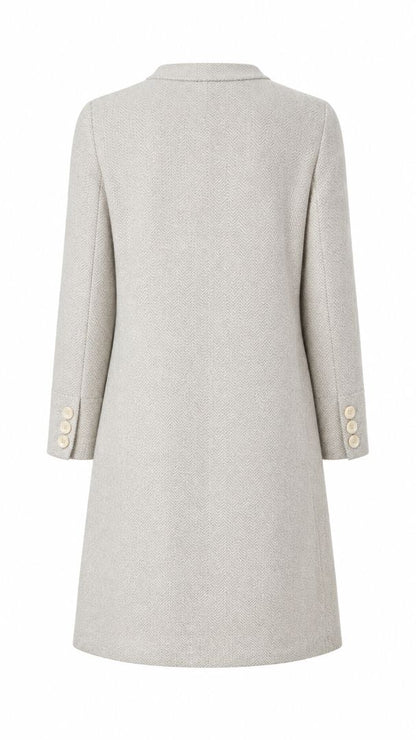 J McLaughlin herringbone collarless coat