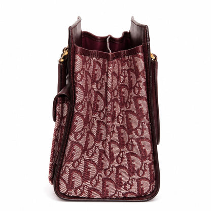 Christian Dior Vintage Burgundy Oblique trotter double pocket tote