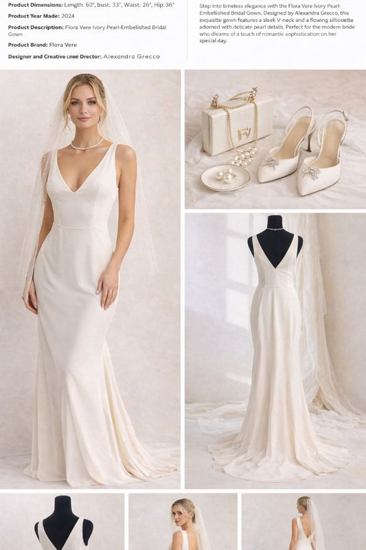 ivory Flora Vere train gown