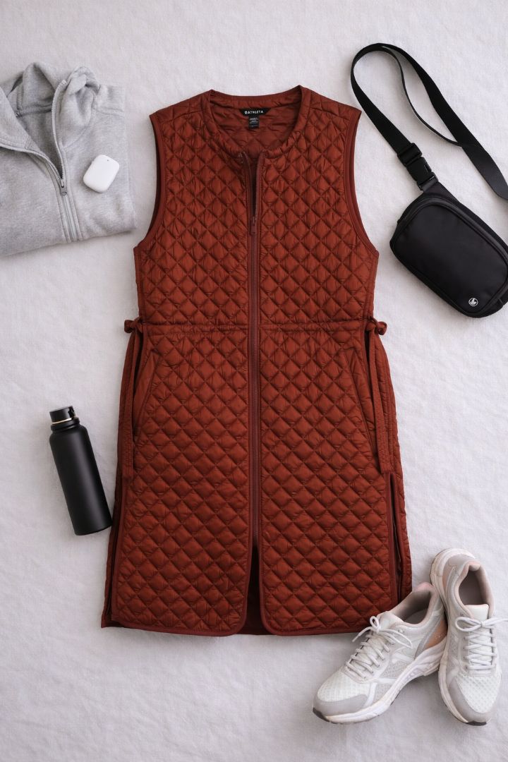 rust Athleta puffer vest