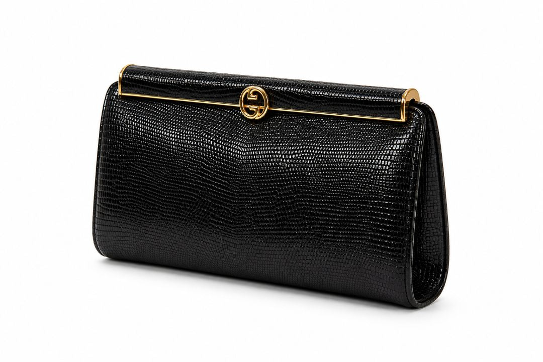Gucci vintage lizard clutch