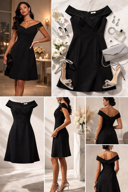 Emma Street Black Off-Shoulder Dress 10