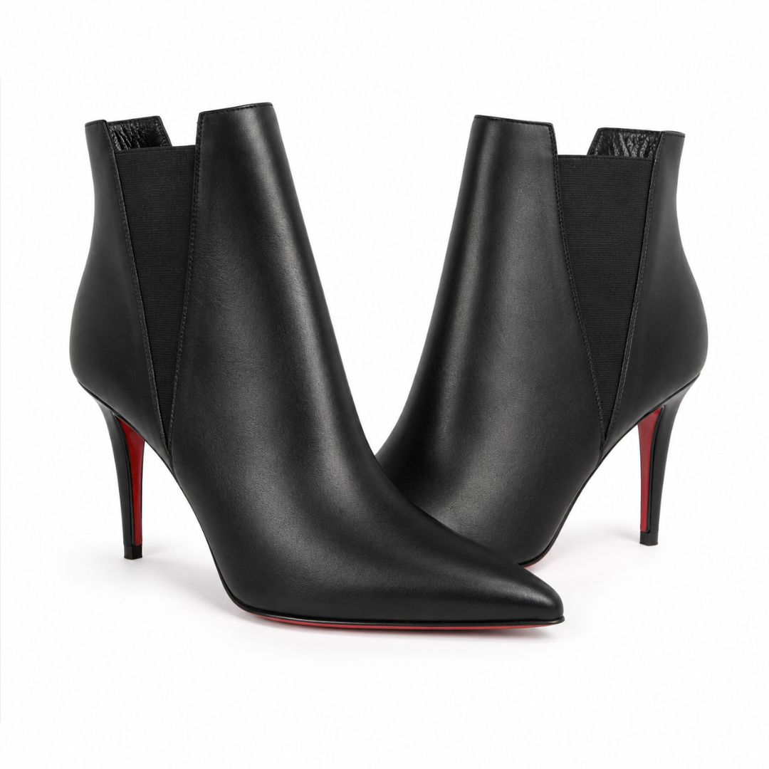 Christian Louboutin chelsea chick booty 100 black leather ankle boots