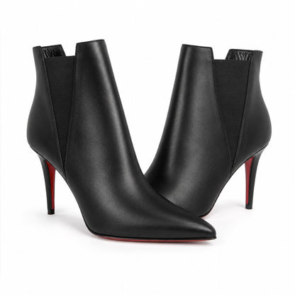 Christian Louboutin chelsea chick booty 100 black leather ankle boots