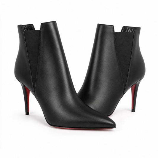 Christian Louboutin chelsea chick booty 100 black leather ankle boots
