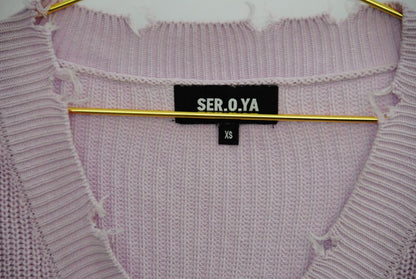 SER.O.YA distressed v neck knit sweater