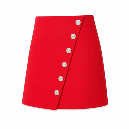 Maje Asymmetric Snap button mini skirt