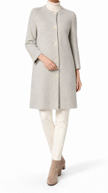 J McLaughlin herringbone collarless coat