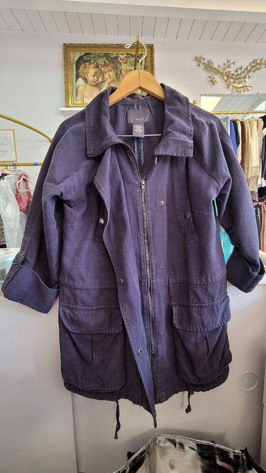 Matty Blue Cotton Polyester Designer coat, M