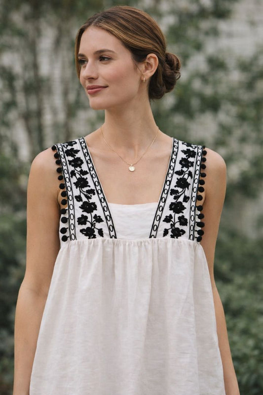 black and white JCREW empire waist top