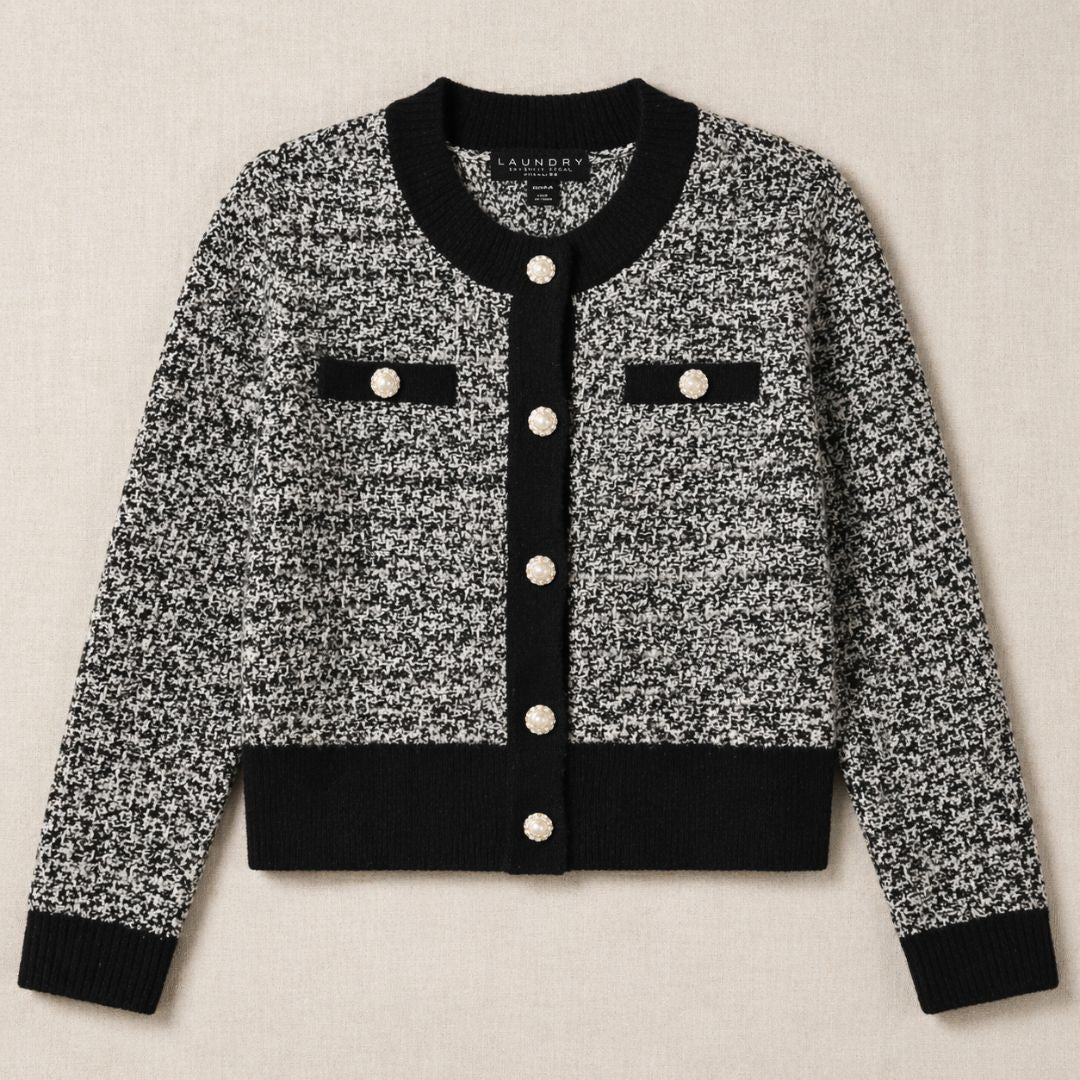Laundry by Shelli Black Pearl Button Cardigan S